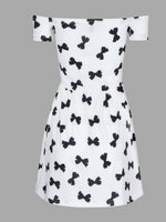 Wholesale White Bateau Off The Shoulder Mini Dress