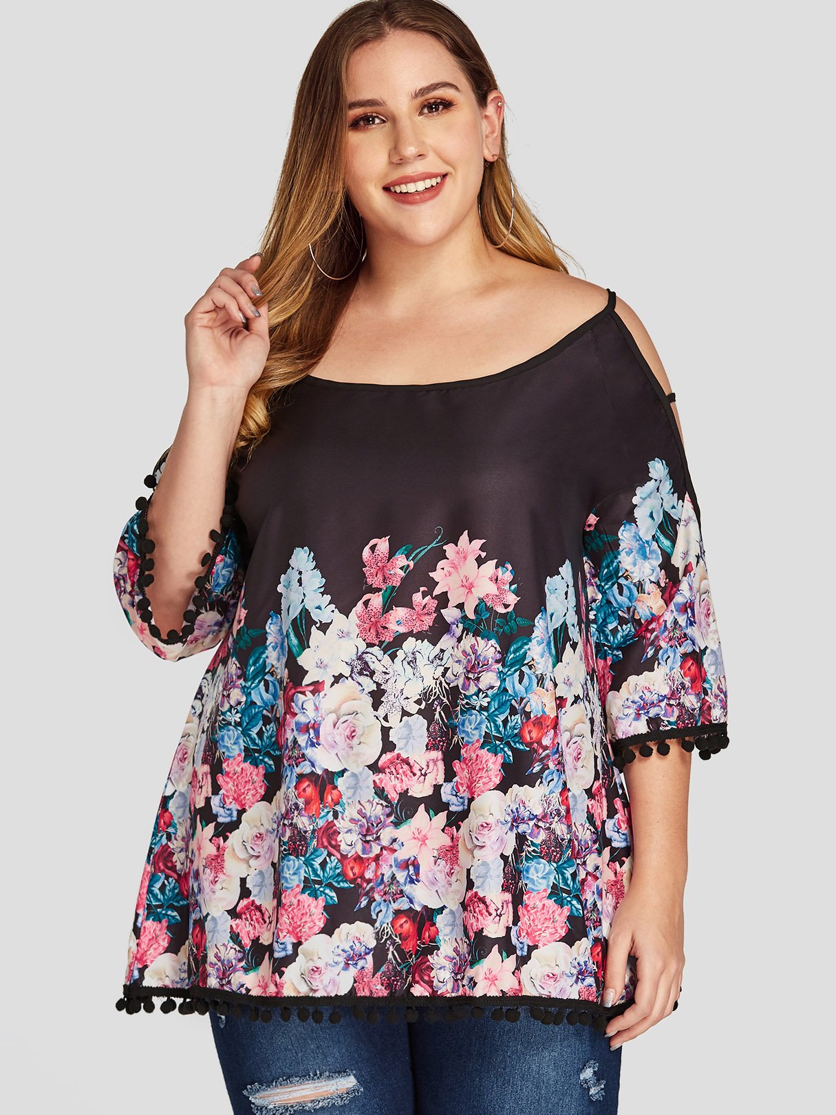ODM Ladies Half Sleeve Plus Size Tops