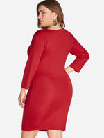 NEW FEELING Womens Red Plus Size Dresses