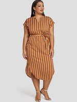 NEW FEELING Womens Coffee Plus Size Dresses