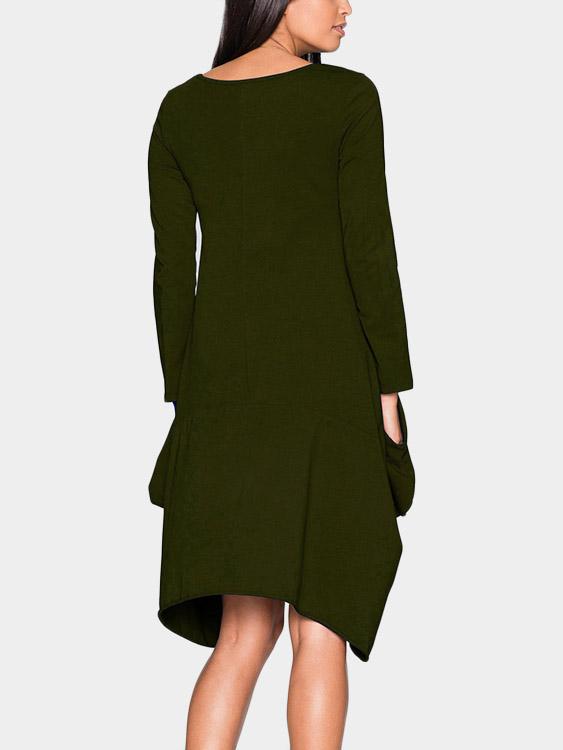 Custom Long Sleeve Floral Dress With Buttons