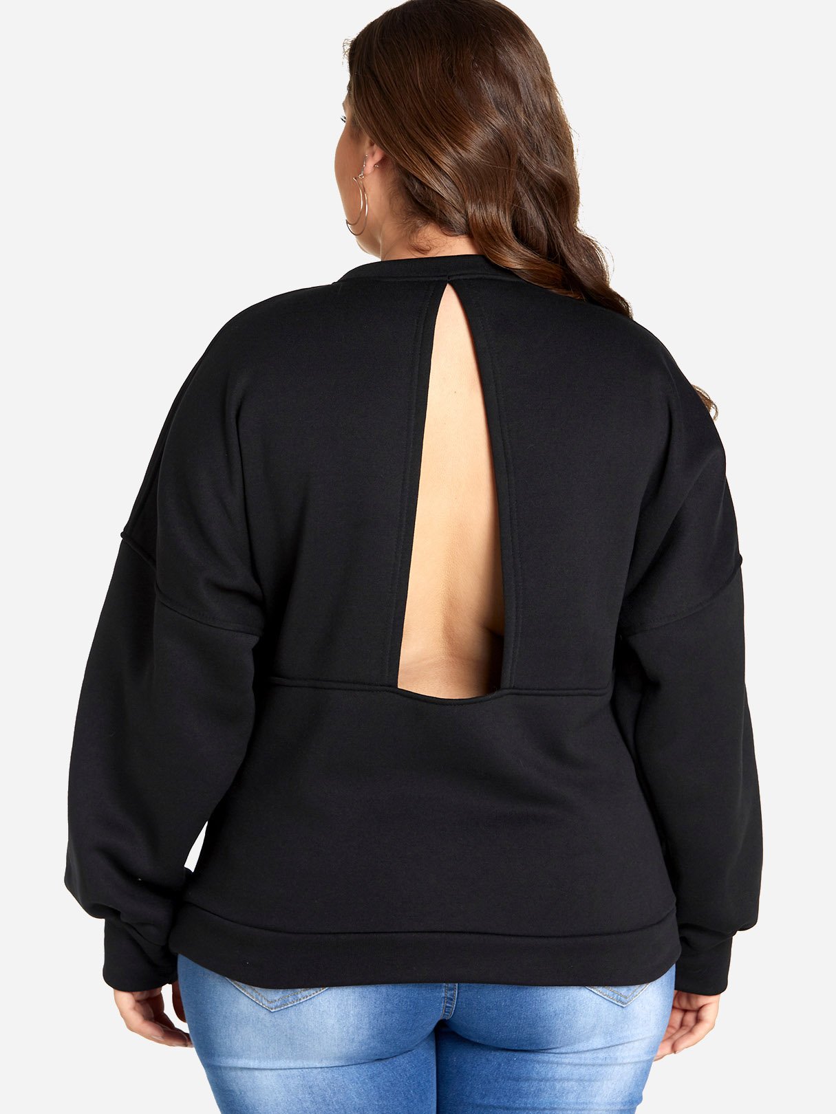 NEW FEELING Womens Black Plus Size Tops