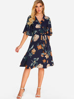 OEM ODM Womens Black Floral Dresses