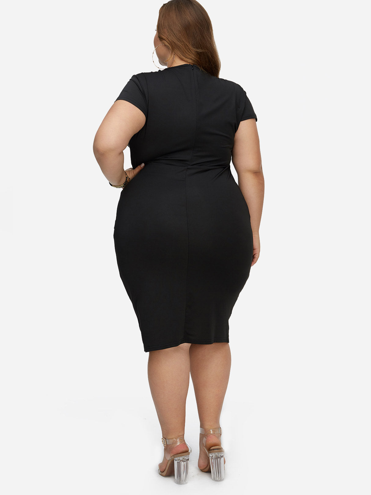 NEW FEELING Womens Black Plus Size Dresses
