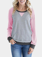 Wholesale Colorblock Kangaroo Pouch Pocket T-Shirts
