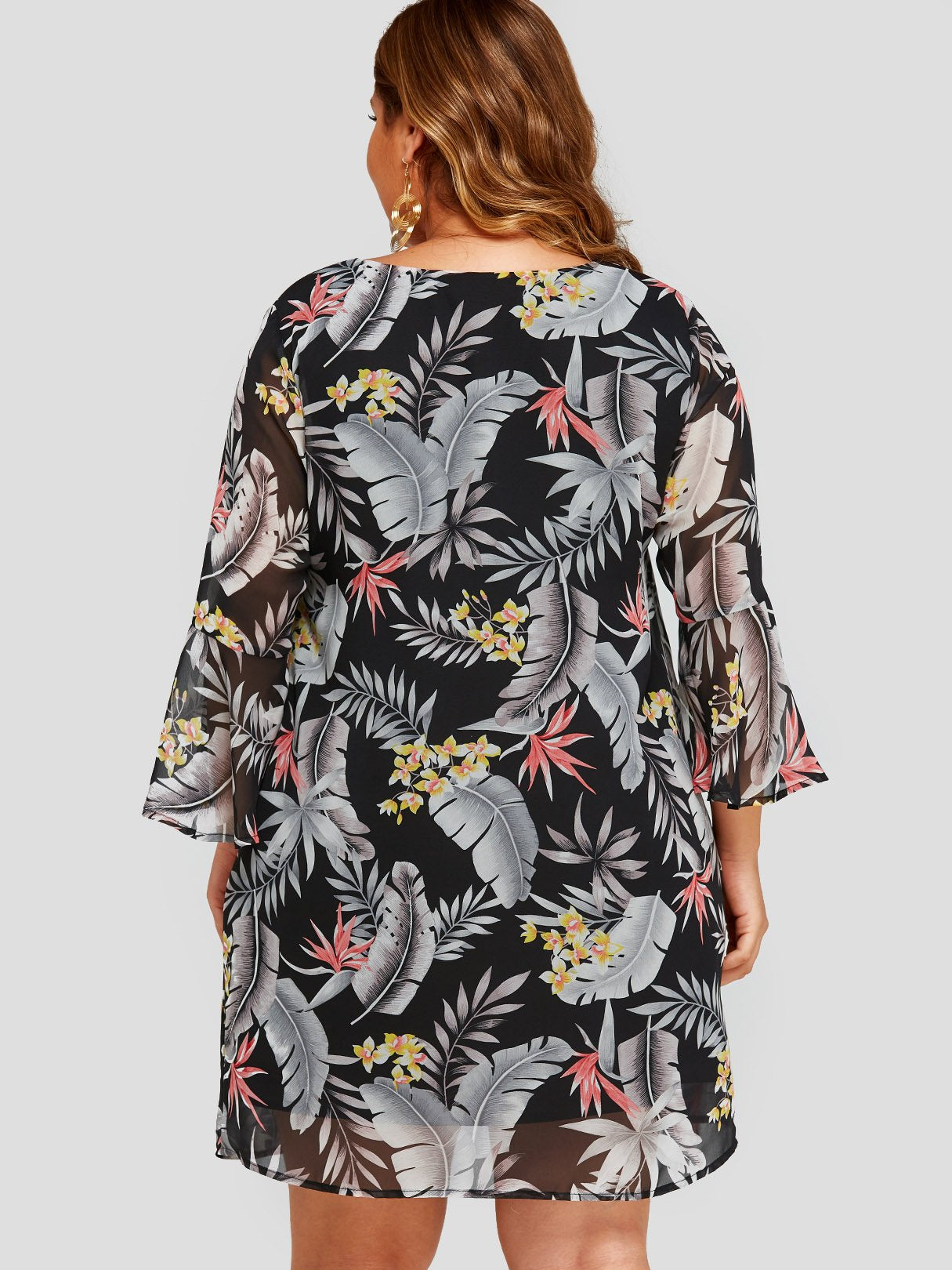 ODM Ladies Long Sleeve Plus Size Dress