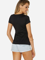 NEW FEELING Womens Black T-Shirts