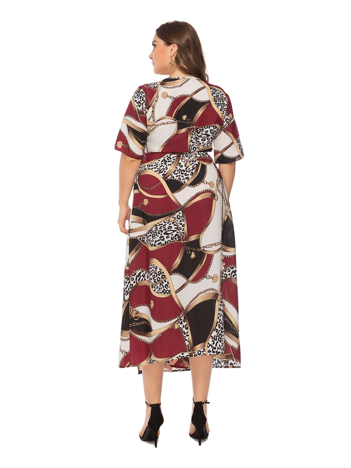 Custom Ladies V-Neck Plus Size Dress