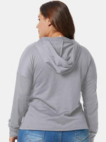 NEW FEELING Womens Grey Plus Size Tops