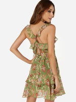 NEW FEELING Womens Green Floral Dresses
