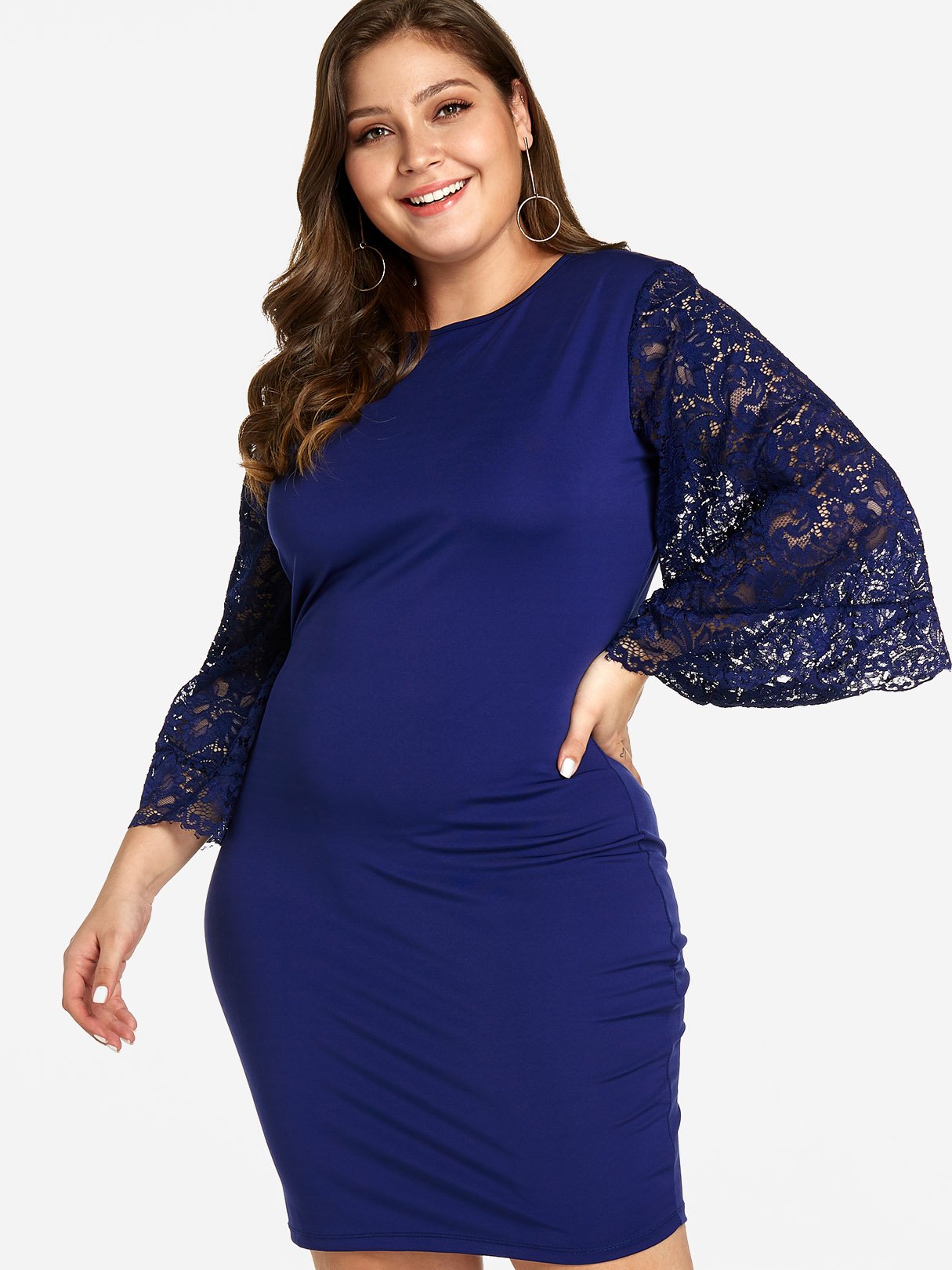 ODM Ladies Long Sleeve Plus Size Dress