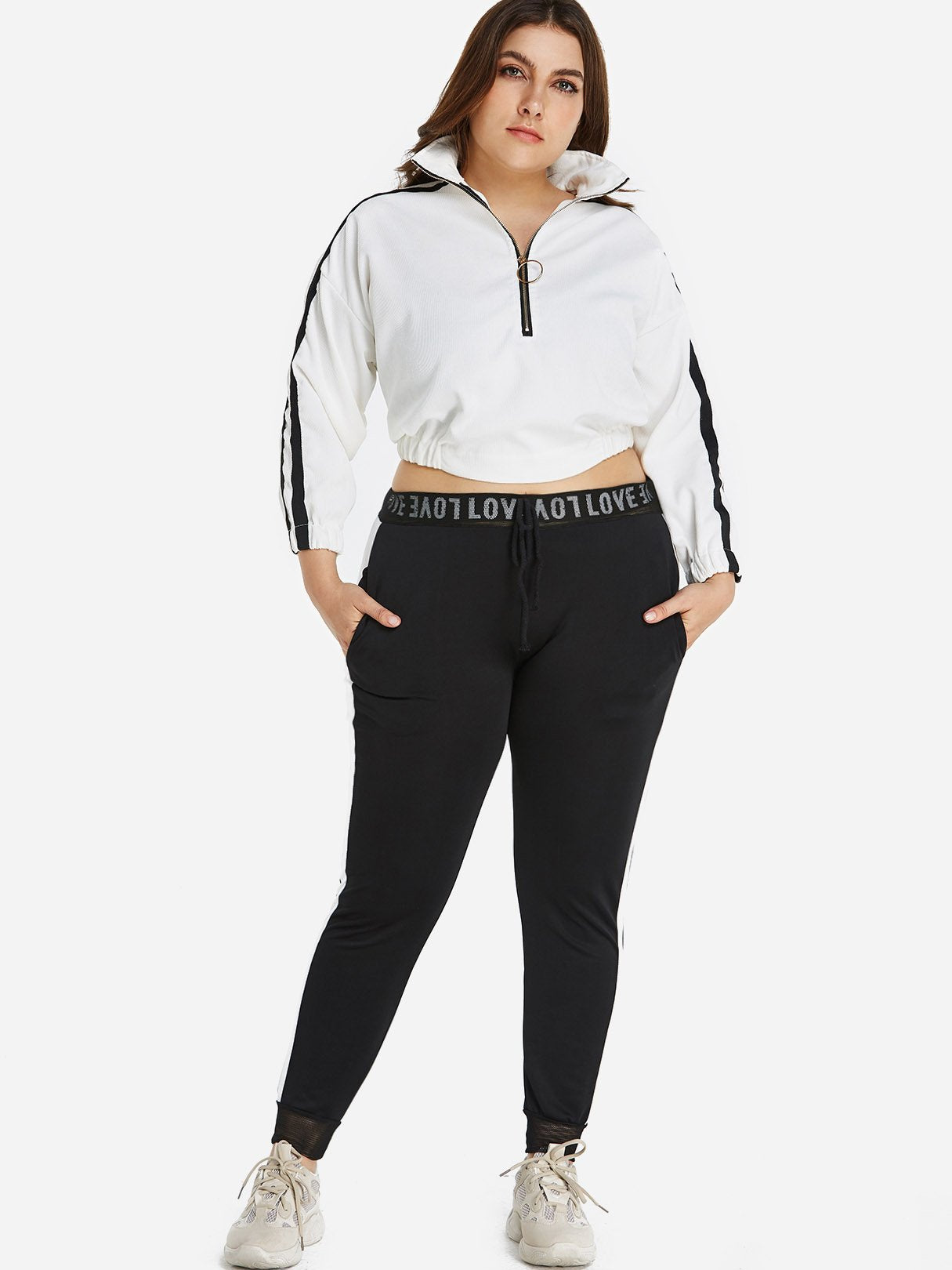 Wholesale Stripe Black Plus Size Bottoms
