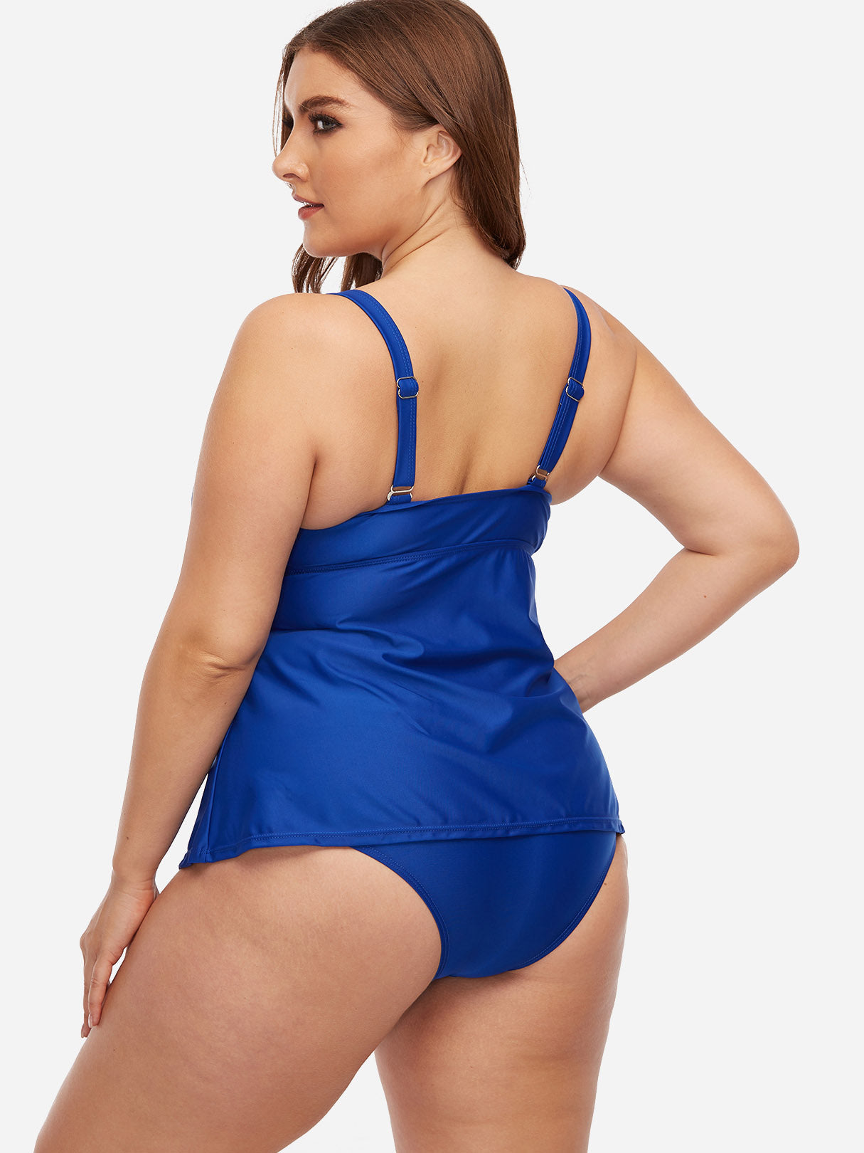 NEW FEELING Womens Blue Plus Size Swimwear