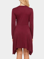 NEW FEELING Womens Burgundy V-Neck Dresses