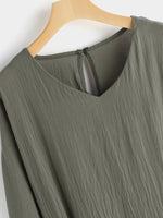 OEM Ladies Army Green V-Neck Dresses
