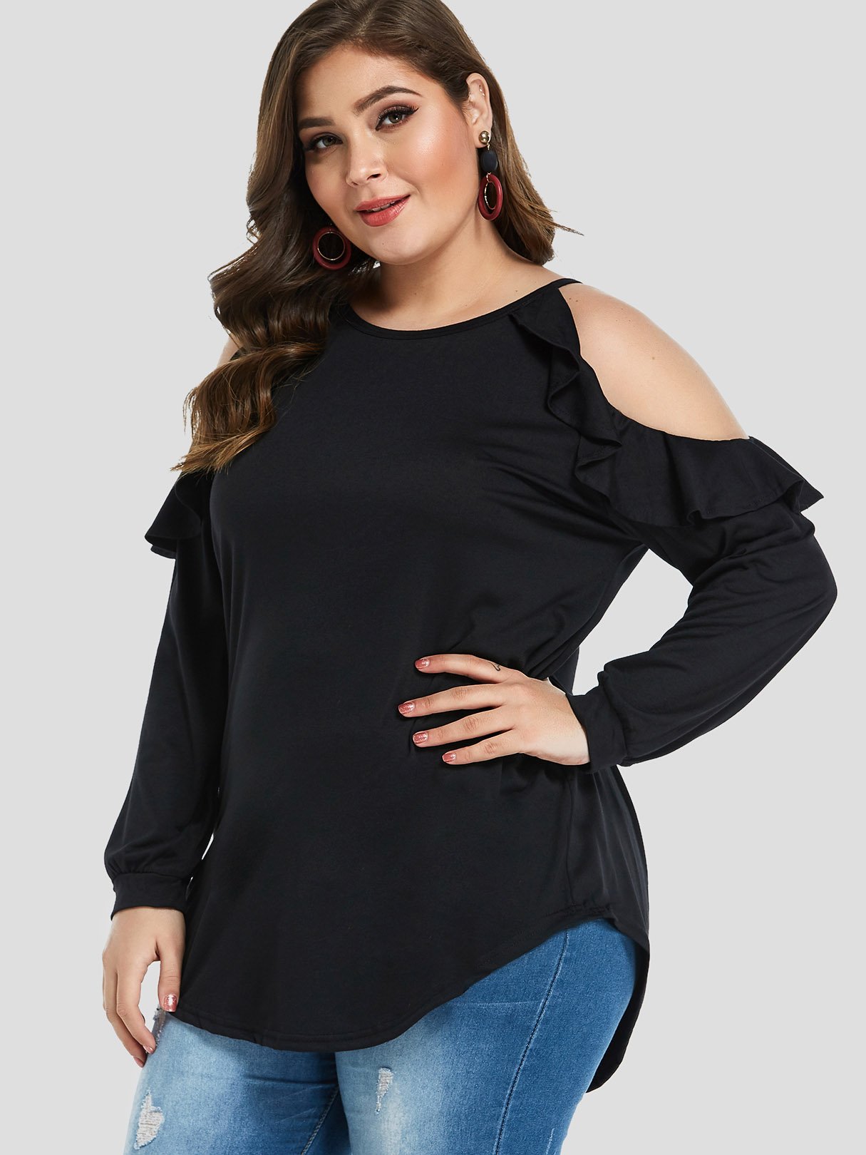 ODM Ladies Long Sleeve Plus Size Tops