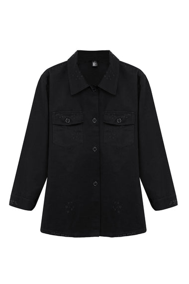 Wholesale Lapel Collar Long Sleeve Black Plus Size Coats & Jackets