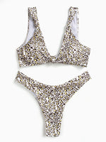 NEW FEELING Womens Leopard Bikinis