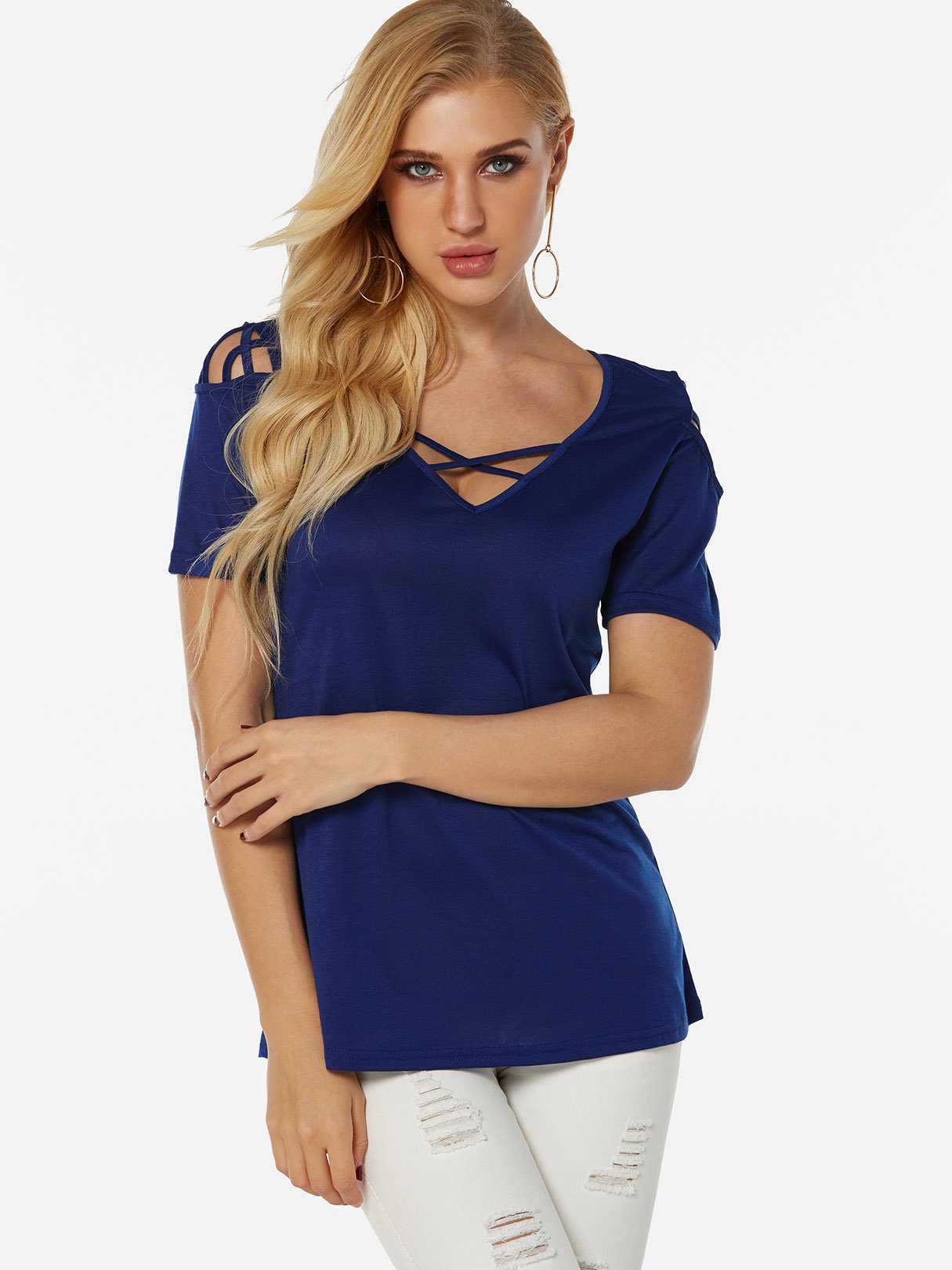 OEM Ladies Blue T-Shirts