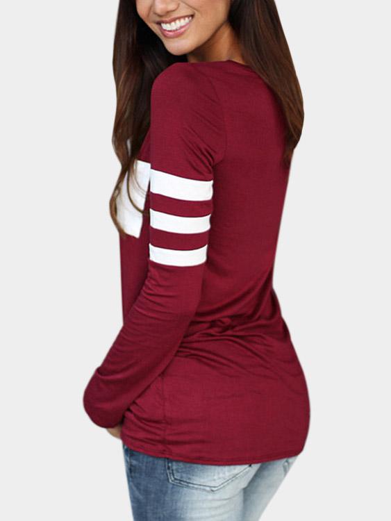 NEW FEELING Womens Burgundy T-Shirts
