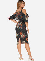 NEW FEELING Womens Black Floral Dresses