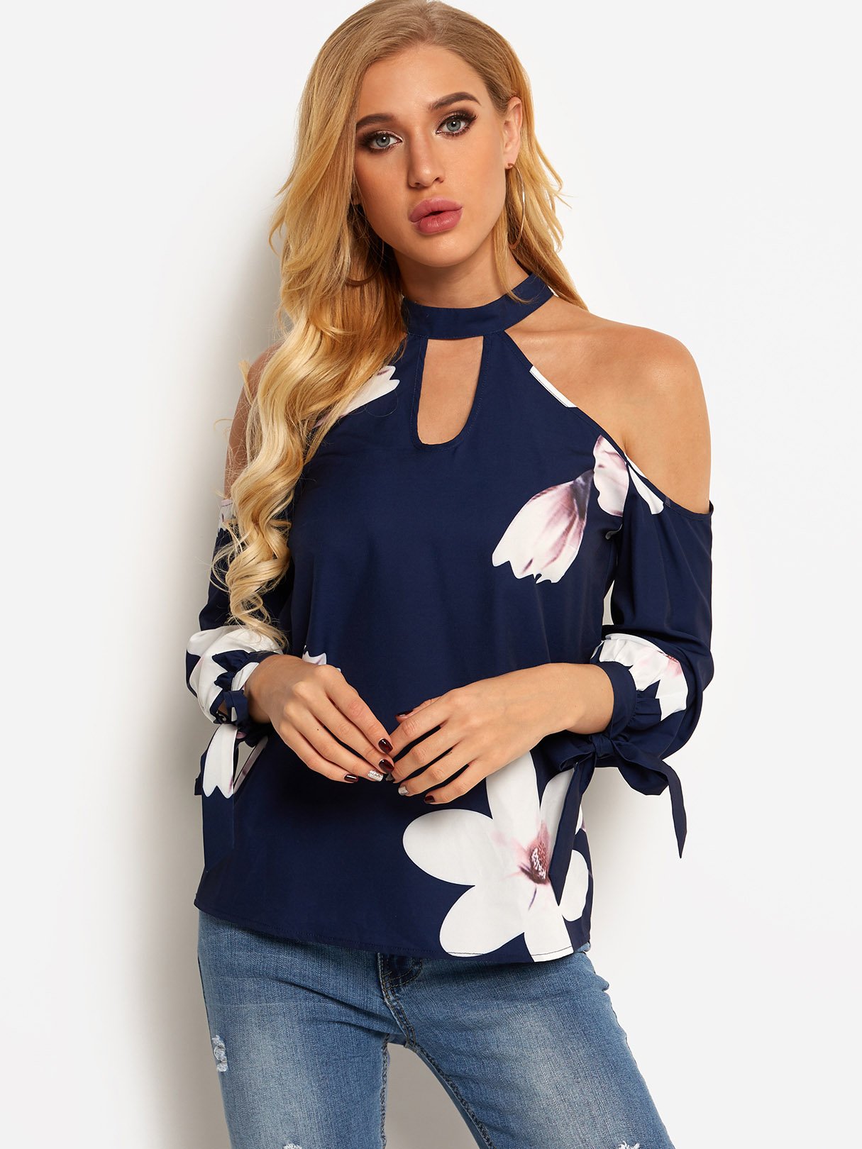 NEW FEELING Womens Navy Blouses