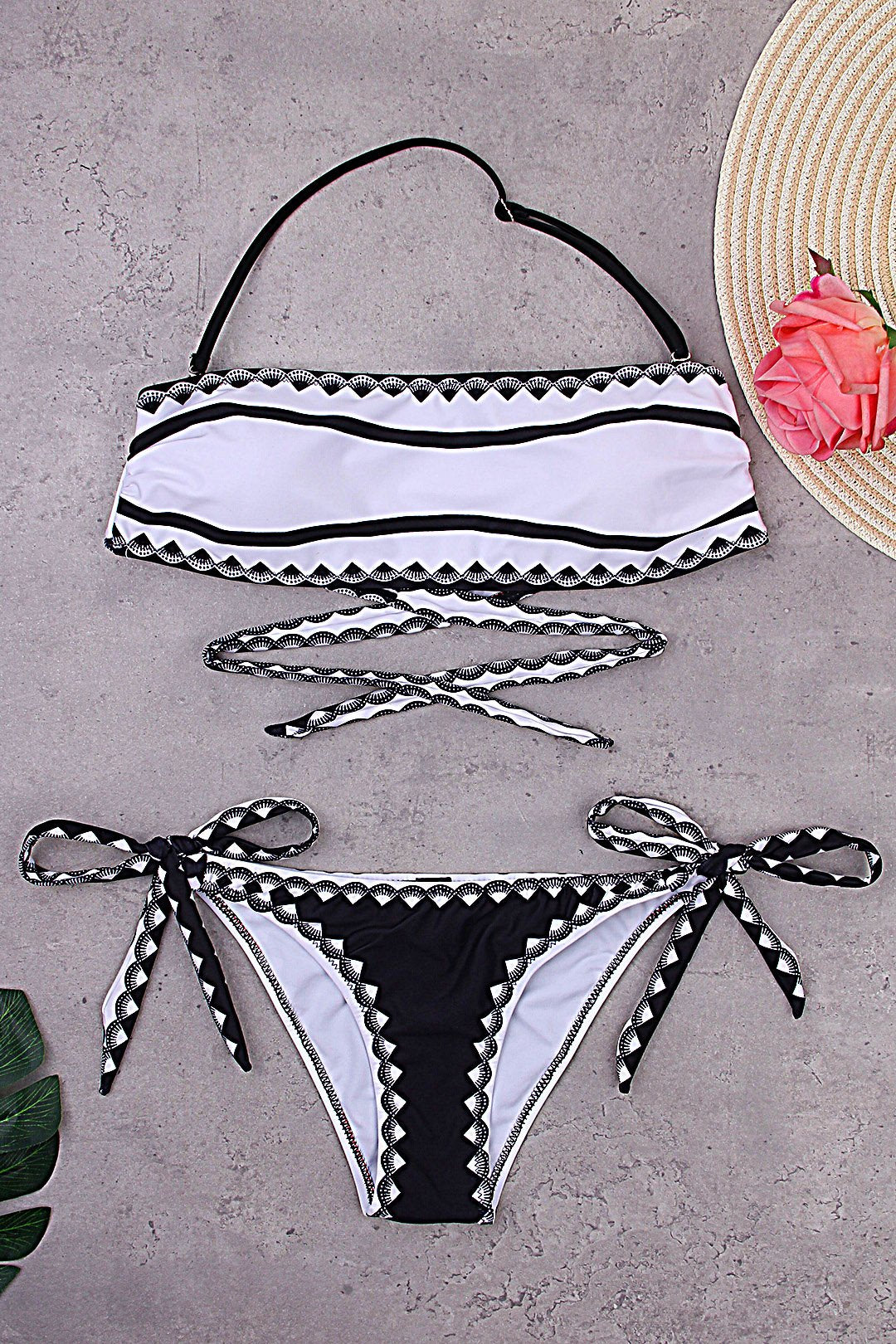 Wholesale Tube Top Sleeveless Two Piece Bikinis