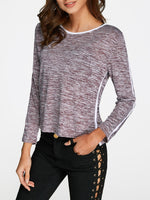 Wholesale Round Neck Long Sleeve Khaki Top