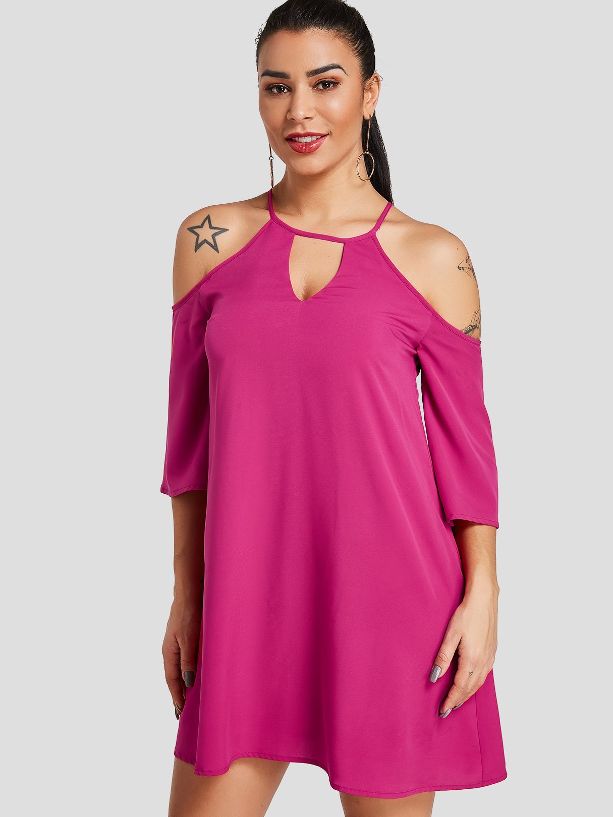 OEM Ladies Fuchsia Casual Dresses