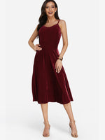 OEM Ladies Burgundy Midi Dresses