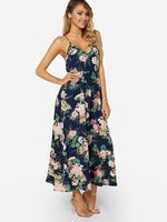 OEM Ladies Navy Maxi Dresses