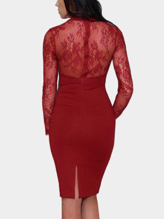 NEW FEELING Womens Burgundy Casual Dresses