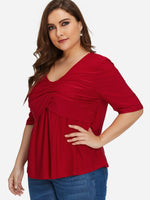 OEM Ladies Red Plus Size Tops