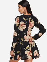 NEW FEELING Womens Black Floral Dresses