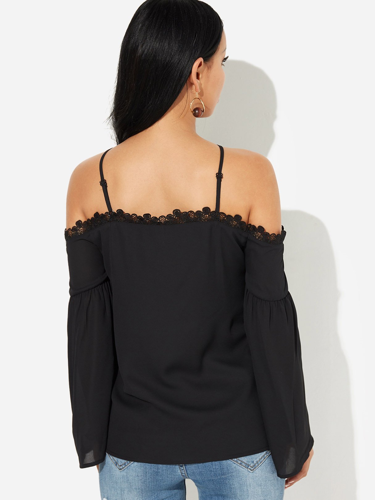 NEW FEELING Womens Black Blouses
