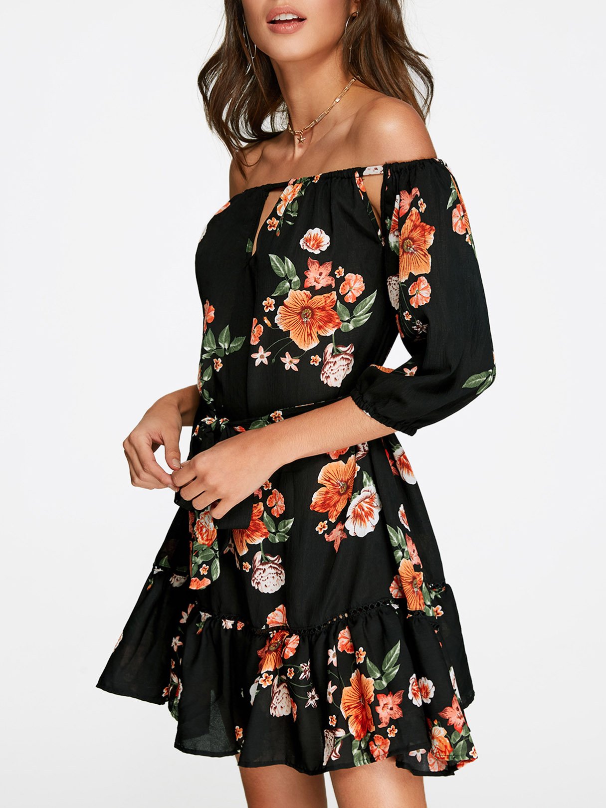 Custom Ladies Off The Shoulder Mini Dress