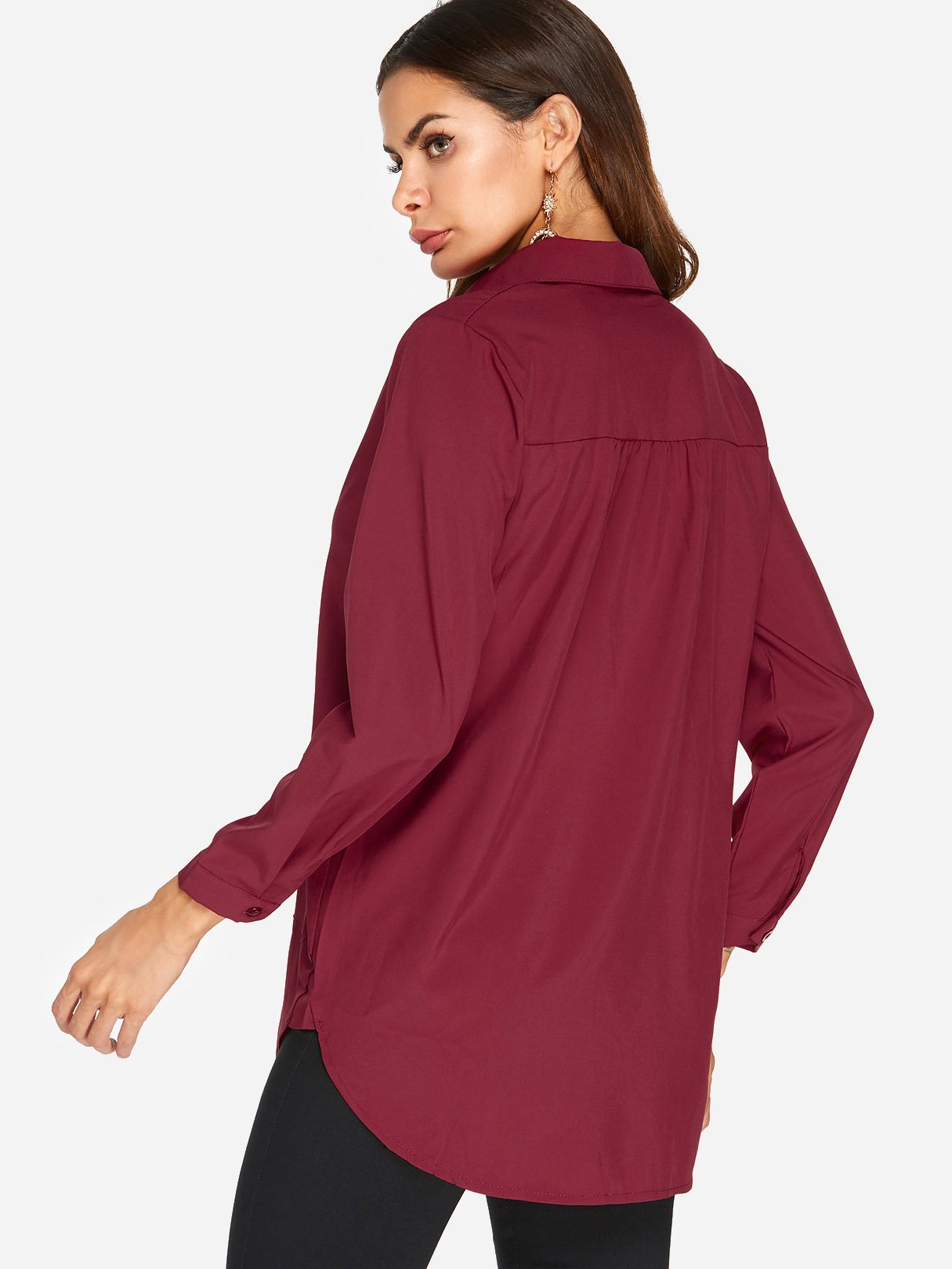 NEW FEELING Womens Burgundy T-Shirts