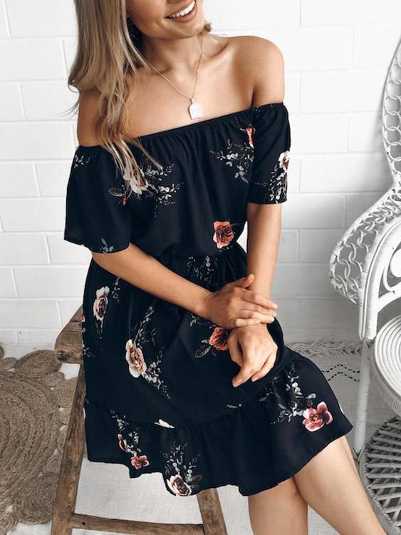 OEM Ladies Floral Mini Dresses