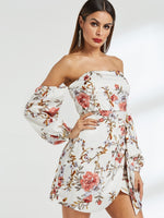 OEM Ladies White Floral Dresses