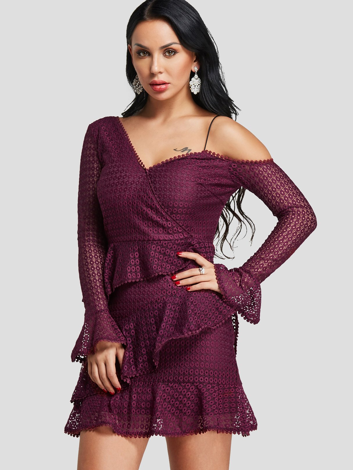 OEM Ladies Burgundy Sexy Dresses