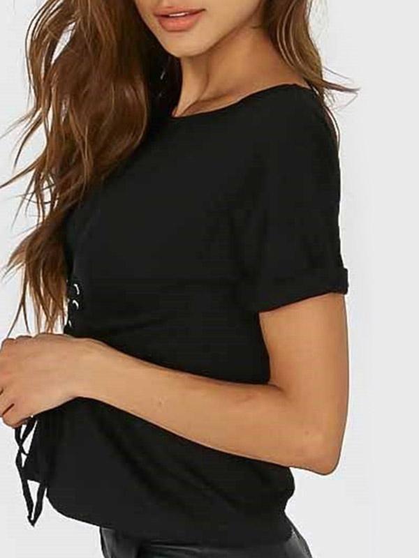 NEW FEELING Womens Black T-Shirts