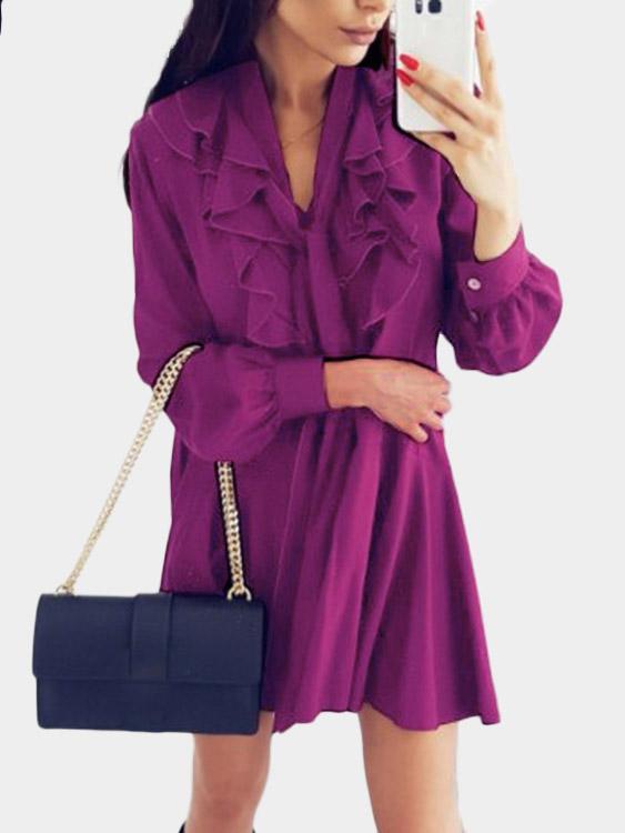 NEW FEELING Womens Purple Mini Dresses