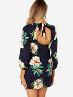 Custom Womens Black Floral Dresses