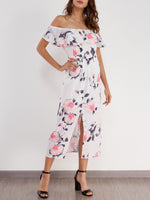 OEM Ladies White Floral Dresses