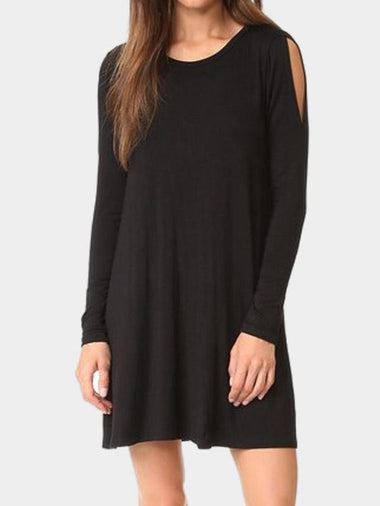 Wholesale Casual Long Sleeves Mini T-Shirt Dresses
