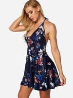 OEM Ladies Navy Floral Dresses