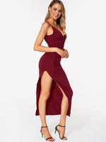Custom Ladies Deep V Neck Maxi Dress