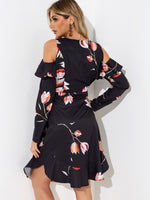 NEW FEELING Womens Black Floral Dresses