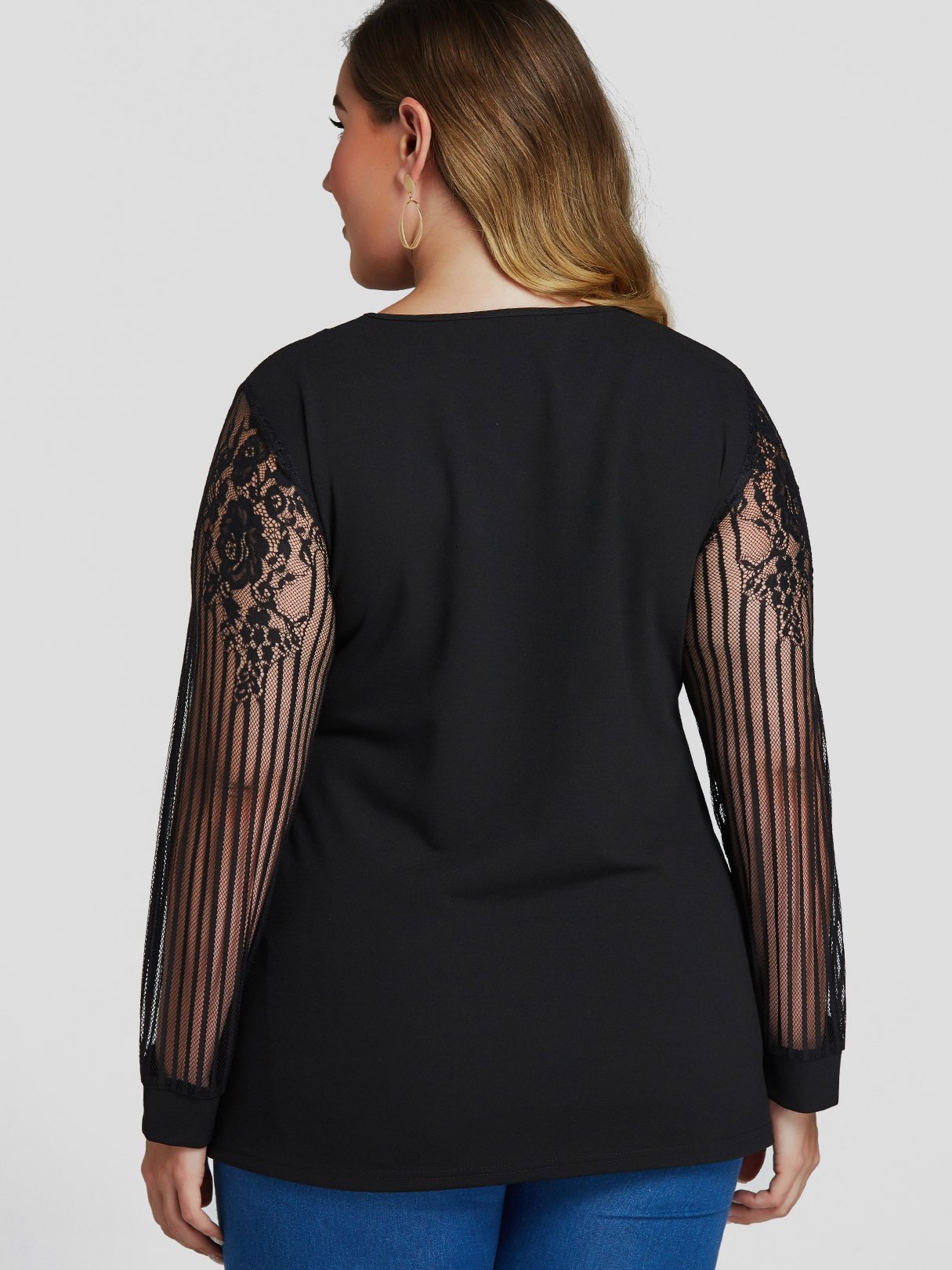NEW FEELING Womens Black Plus Size Tops