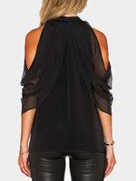 NEW FEELING Womens Black Blouses